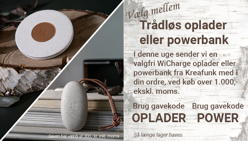 Vælg mellem trådløs oplader eller powerbank